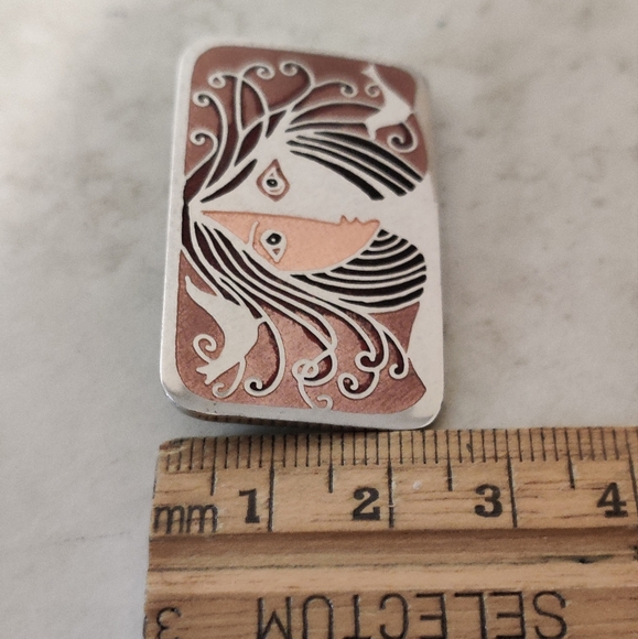 Vintage Art Nouveau Revival De Passille Sylvestre Enamel Brooch - Picture 4 of 11